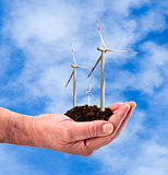 Eco power, wind turbines in the hand