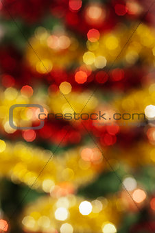 colored Christmas decoration out of focus background