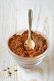  cocoa powder with a spoon 