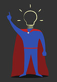 Hero with hand-drawn light bulb instead of head