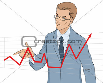 Businessman making presentation with graph
