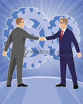 Two businessmen handshake