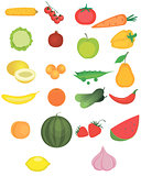 Fruits and vegetables set