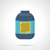 Creatine jar flat color vector icon
