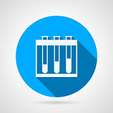 Flat round vector icon for test-tubes