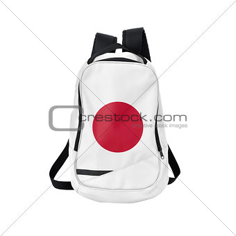 Japan flag backpack isolated on white