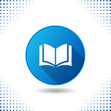 Book icon on blue button