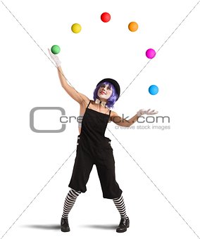 Clown like a juggler