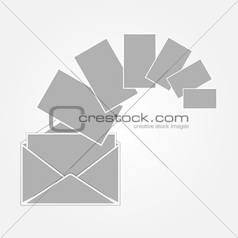 gray envelope and paper