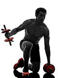 man weights body builders training  exercises