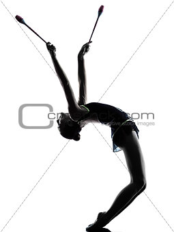 Rhythmic Gymnastics teeenager girl woman silhouette