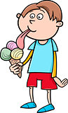 boy with ice cream cartoon