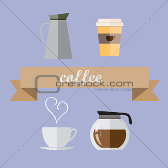 Coffee Shop flat icons