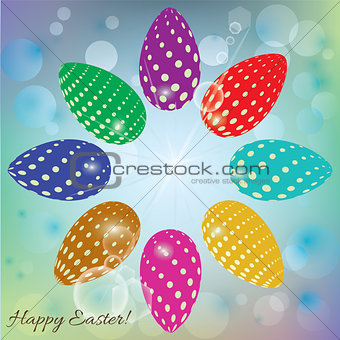abstract background with colored eggs for Easter
