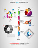 Timeline with Infographics design elements for brochures, data display