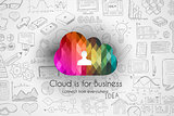 Cloud Computing concept with infographics sketch set