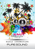 Disco Night Club Flyer layout with Speaker shape 
