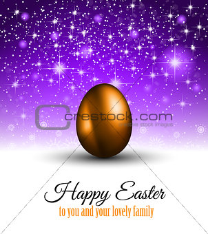Happy Easter Background with a Colorful Egg with Shadow