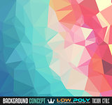 Low Poly trangular trendy Art background for your flyer