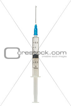Syringe with isolated on white