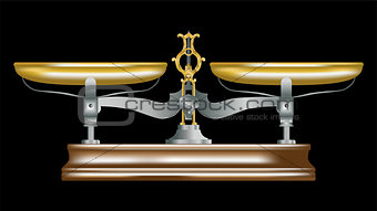 vector illustration of  vintage metal table scales