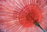 Red umbrella in Bagan, Myanmar