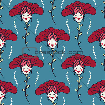 blue spring or summer seamless pattern