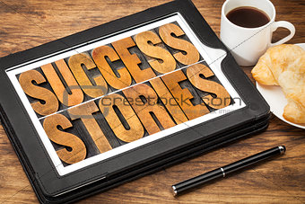 success stories on digital tablet