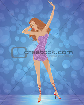 Girl in dress dancing