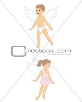 Girl and boy angels