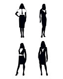 Four businesswoman silhouettes