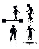 Children playing silhouettes