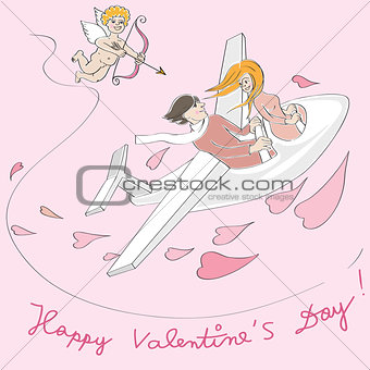 Valentine plane flying