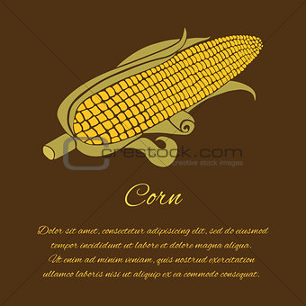 Greeting card with corn and text