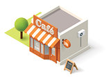 Vector isometric cafe