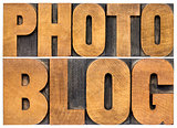 photoblog typography in wood type