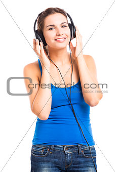 Woman listen music