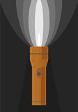 Vector illustration of orange flashlight 