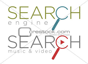 Vector illustration of search engine icons 