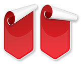 Red packing stickers set
