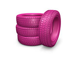 Group of pink tires