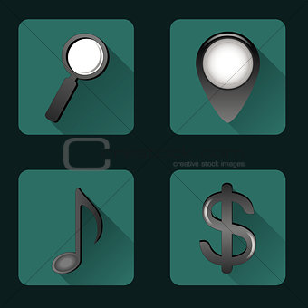 Flat icons with shadows