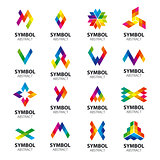 set of vector logos abstract modules