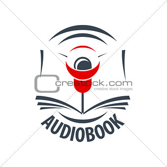 vector logo audiobook with a red speaker