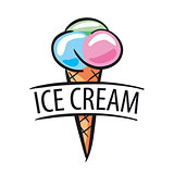 vector logo balls of ice cream