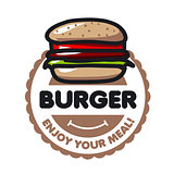 vector logo burger for menu restaurant or cafe