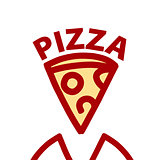 vector logo contour slice of pizza