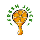 vector logo drop of juice from the orange