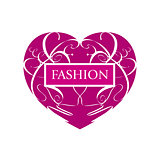vector logo fashionable heart of patterns