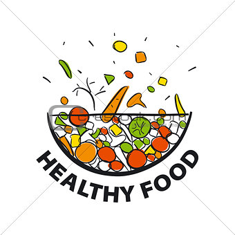 vector logo fresh vegetables for a healthy diet